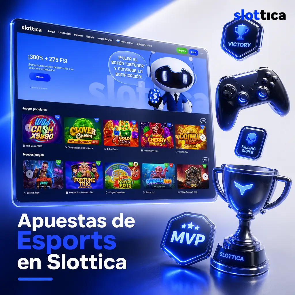 Apuestas de esports en Slottica: cuotas en vivo para CS2, Dota 2, League of Legends, Valorant y más juegos