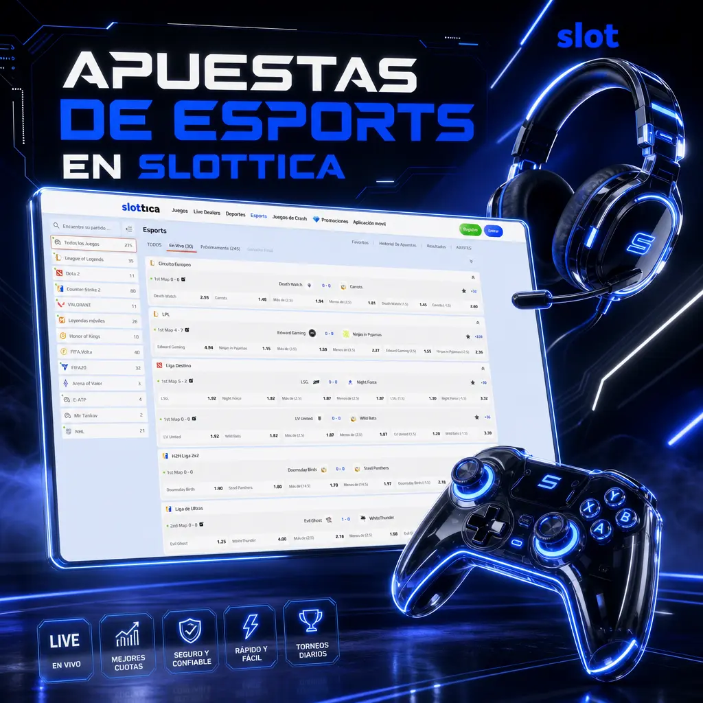 Apuestas de esports en Slottica: cuotas para CS2, League of Legends, Dota 2, Valorant y Free Fire en Chile