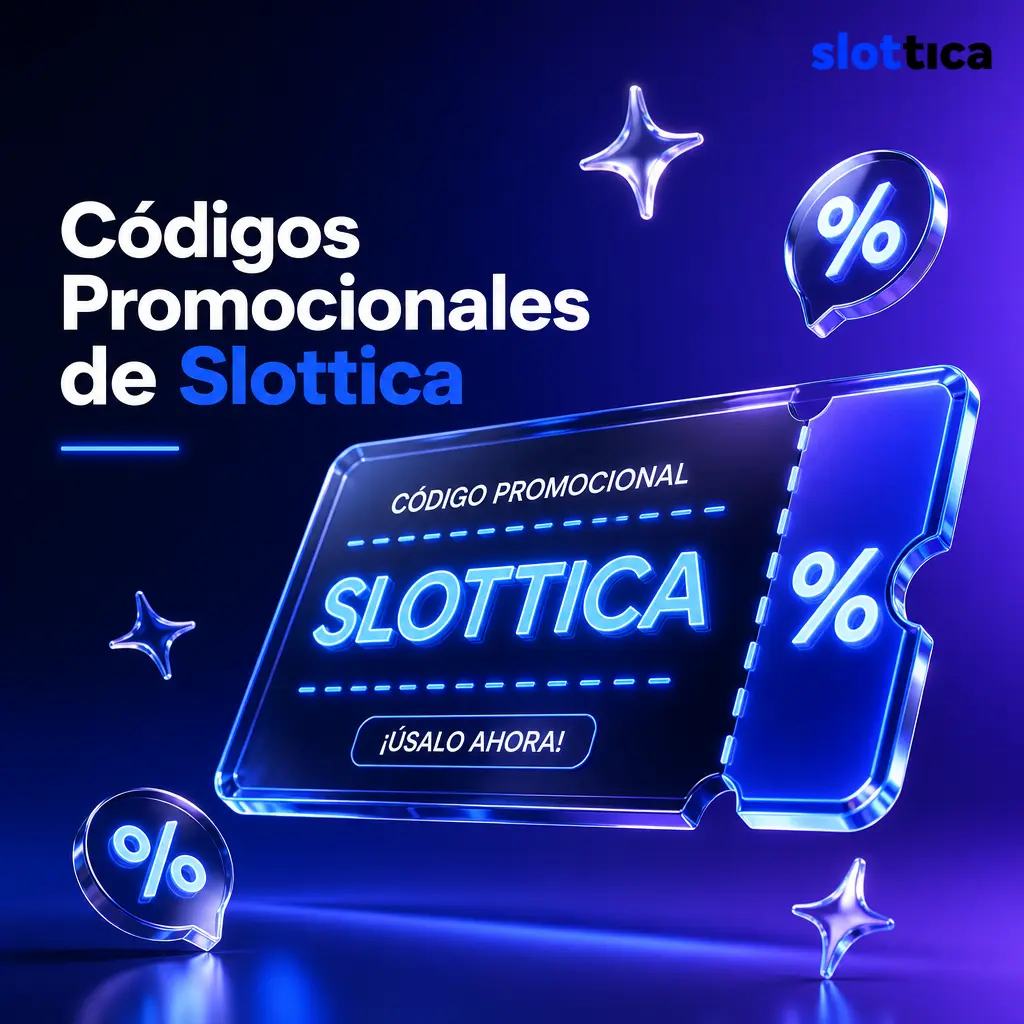 Códigos promocionales de Slottica 2026: BONO200, SPIN30, SLOT100 y RECARGA50 para activar bonos de bienvenida y recarga.
