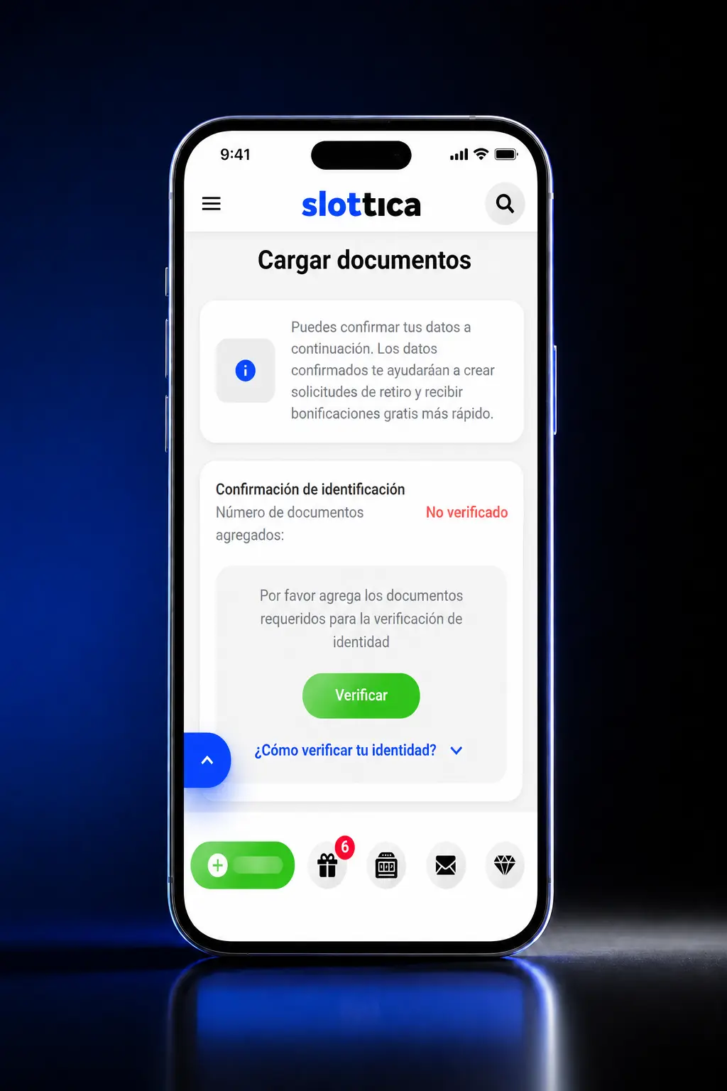 Captura de pantalla móvil mostrando el proceso paso a paso para realizar una apuesta en Slottica