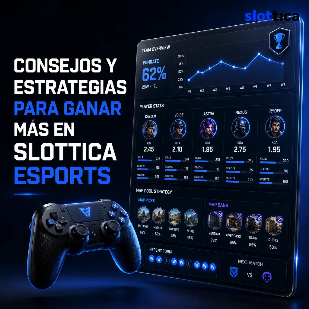 Consejos y estrategias para apostar en esports en Slottica: analiza equipos, cuotas y bankroll para ganar más.