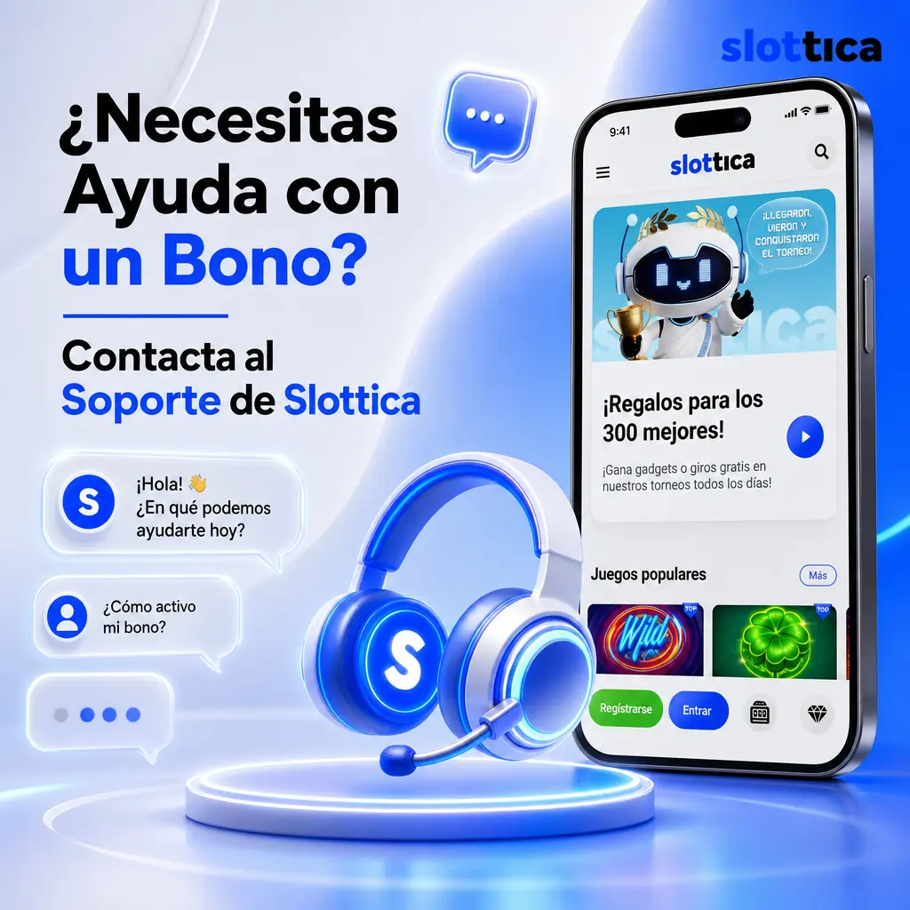 Soporte de Slottica disponible 24/7 en español para resolver dudas sobre bonos y promociones vía chat o correo.