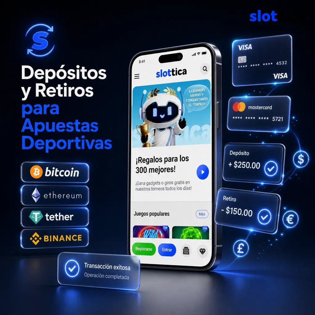 Métodos de depósito y retiro en Slottica Chile para apuestas deportivas: WebPay Plus, MACH, Banco Estado y criptomonedas.