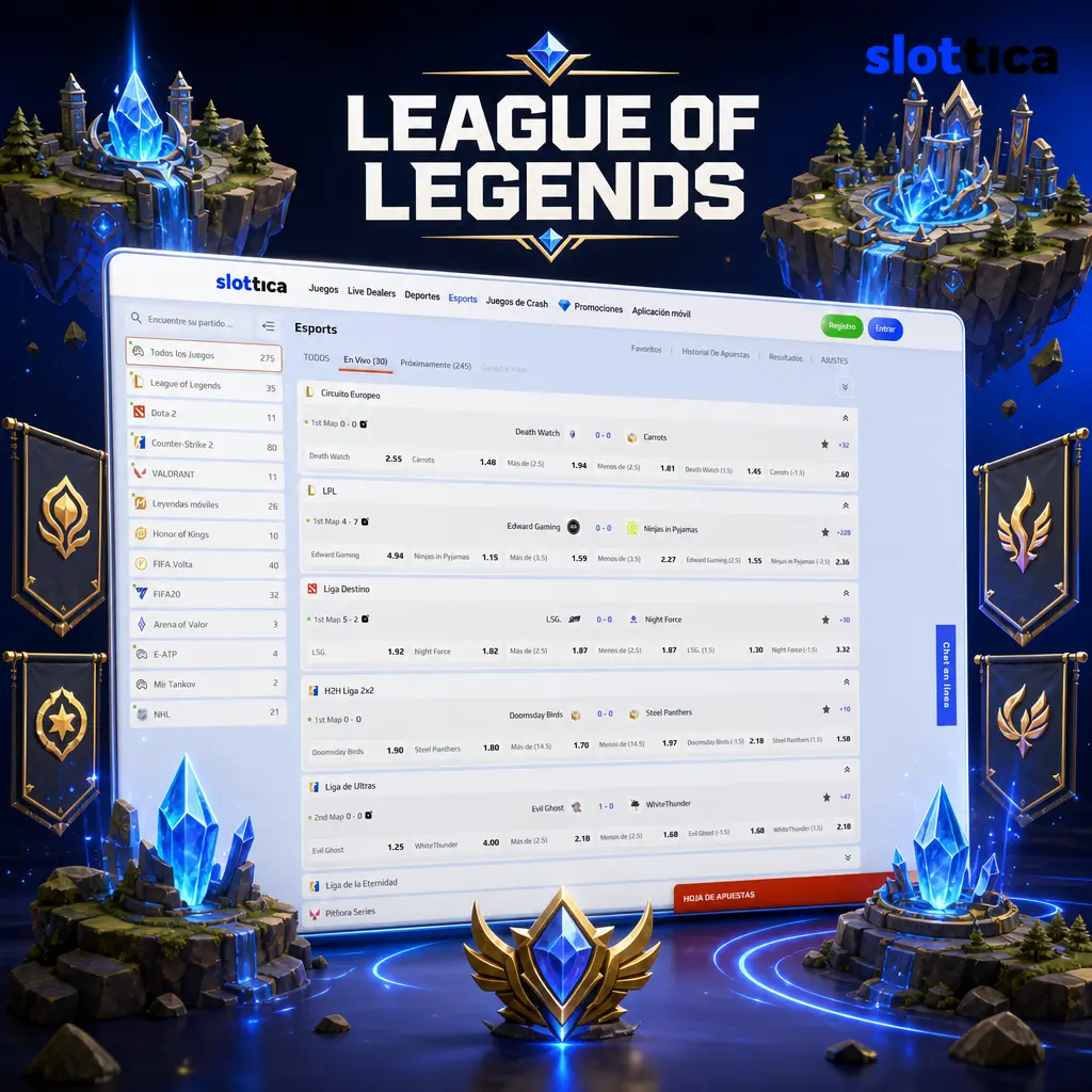 Partida de League of Legends en Summoner's Rift, mostrando la competencia entre dos equipos de 5 jugadores.