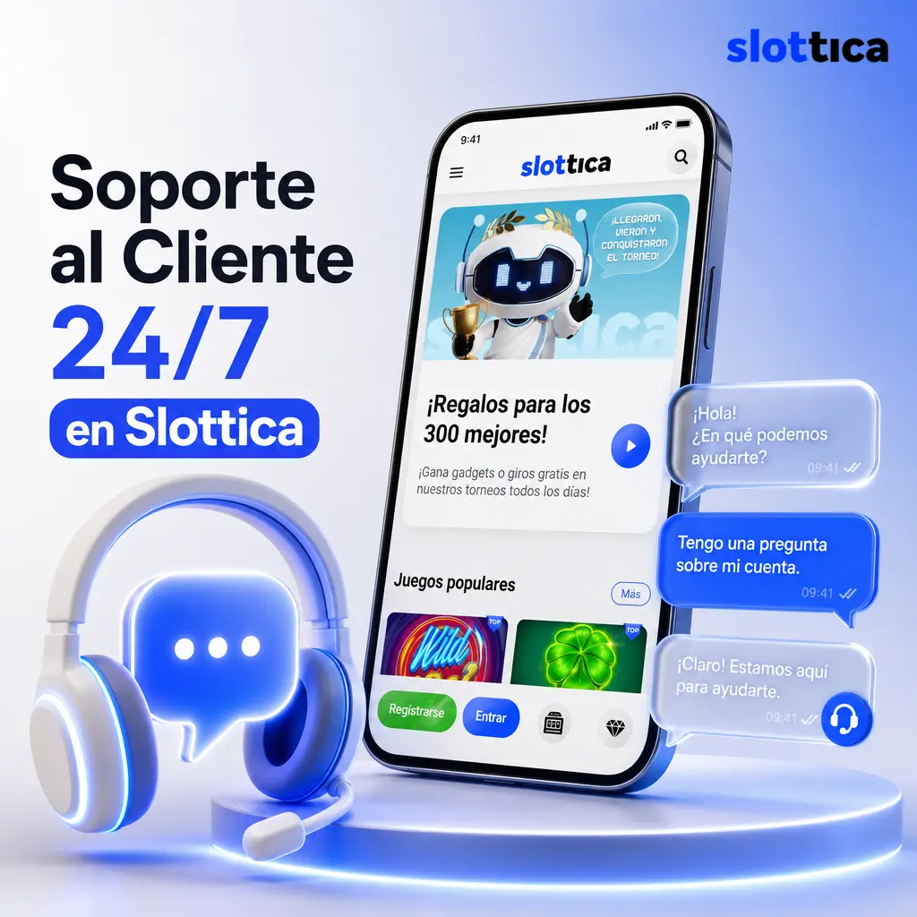 Soporte al cliente de Slottica disponible 24/7 vía chat en vivo, correo y Telegram para resolver todas tus consultas